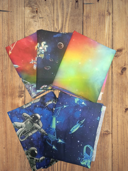 5 Fat Quarters -  Assorted Final Frontier Space Fat Quarter Bundle