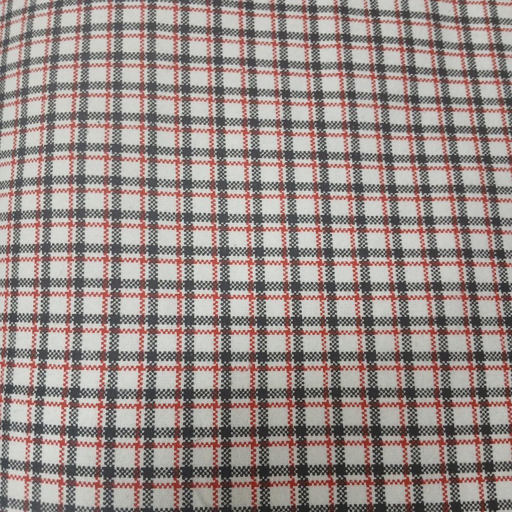 Black and Red Plaid Flannel Fabric