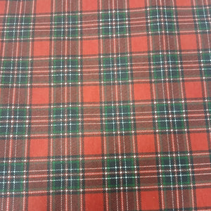 Red and Green Plaid Flannel Fabric