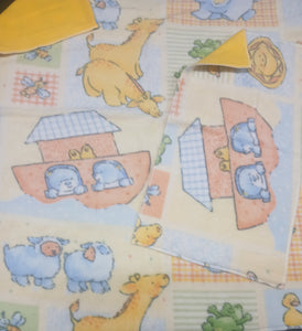 Handmade Double Layer Toddler Travel Blanket Set "Noah's Ark "