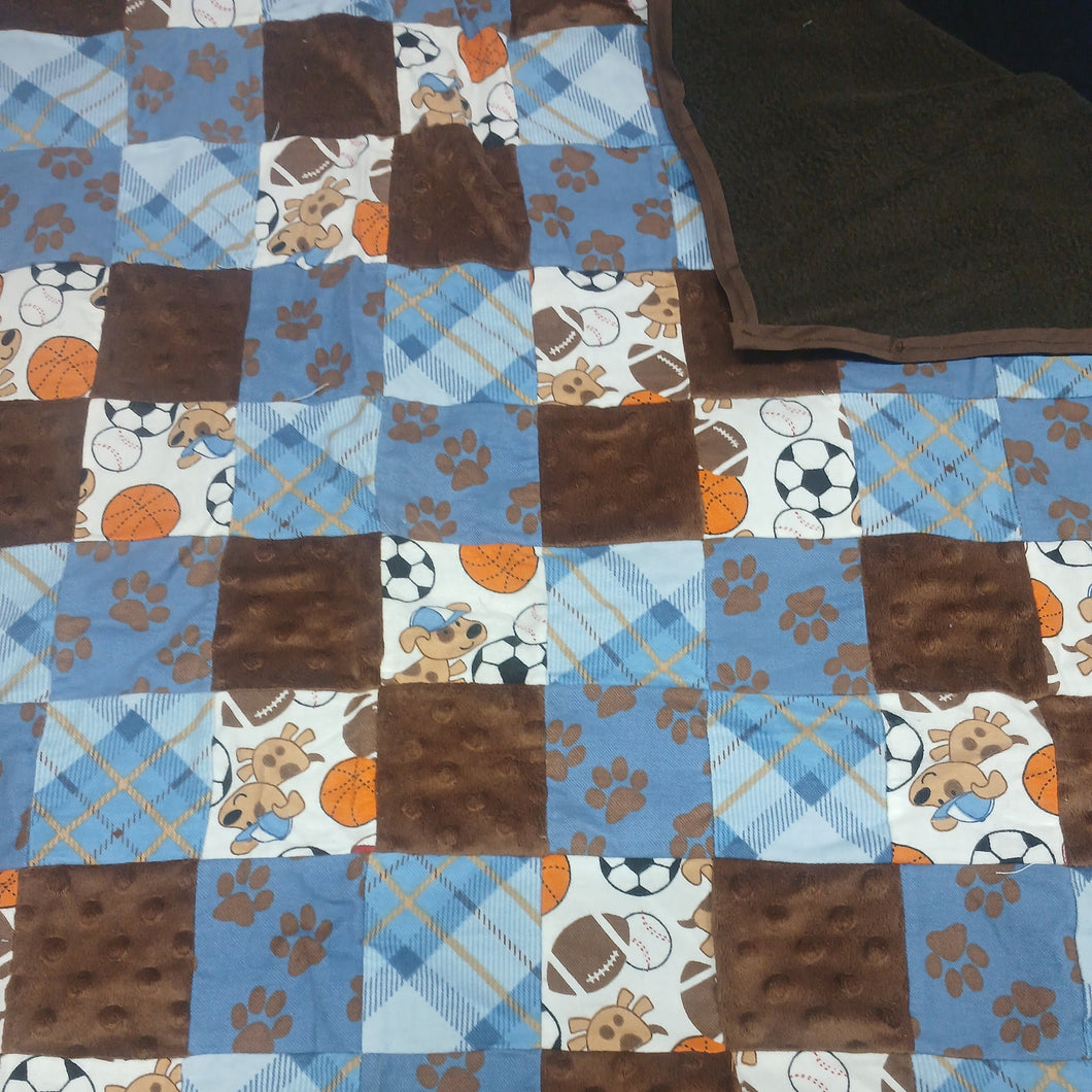 Handmade Double Layer Toddler Travel Blanket 