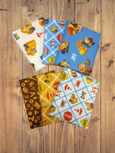 6 Fat Quarters -  Assorted Caterpillar Equipment Junior Fat Quarter Bundle