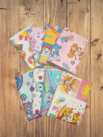 8 Half Yards  - Assorted Skye, Everest, and Friends Paw Patrol Half Yard Bundle