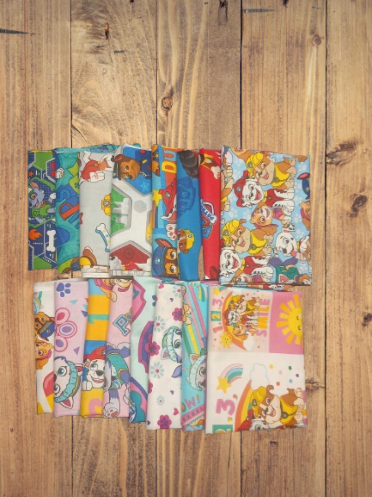 16 Fat Quarters - Assorted Paw Patrol Fat Quarter Bundle