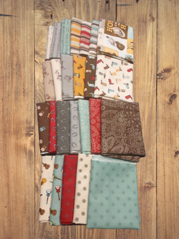 25 Fat Quarters - Assorted Cowboys Fat Quarter Bundle