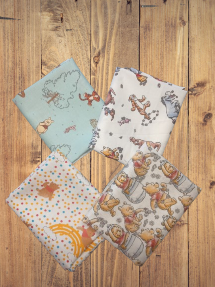 4 Fat Quarters - Assorted Pooh and Friends Fat Quarter Bundle