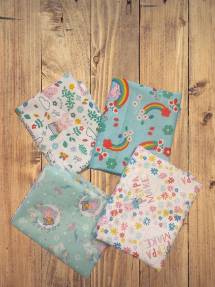 4 Fat Quarters - Assorted Peppa Pig Fat Quarter Bundle