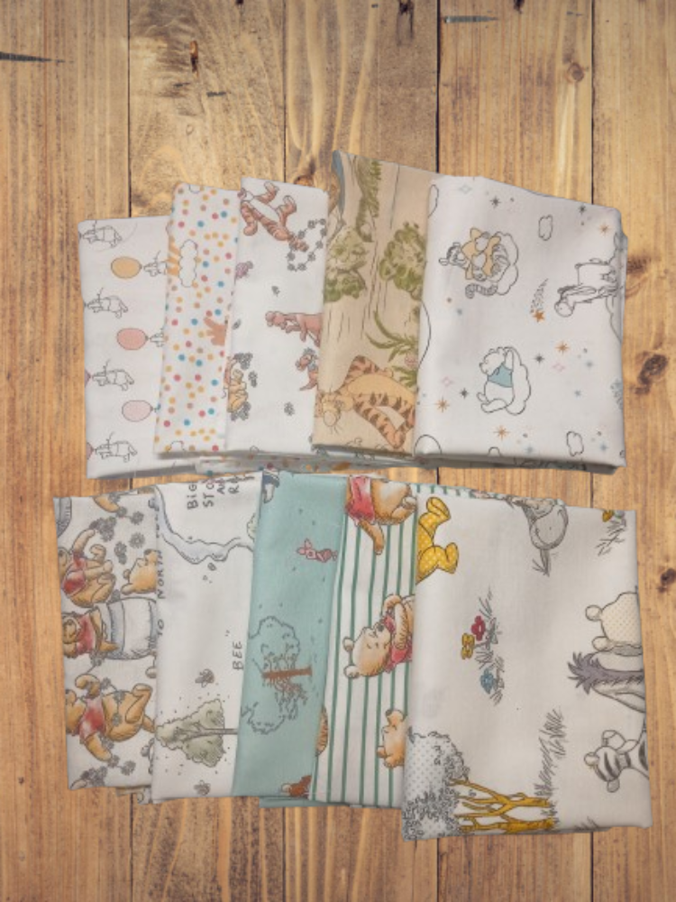 10 Fat Quarters - Assorted Pooh and Friends Fat Quarter Bundle