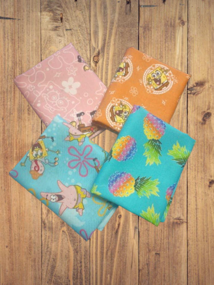 4 Fat Quarters - Assorted Spongebob Fat Quarter Bundle