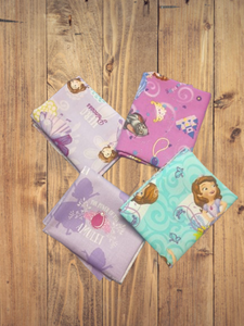 4 Fat Quarters - Assorted Sofia the First Princess Fat Quarter Bundle