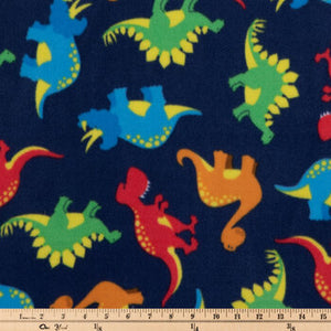 Multi-Color Dinosaurs Fleece Fabric