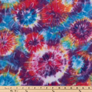 Multi-Color Tie Dye Fleece Fabric