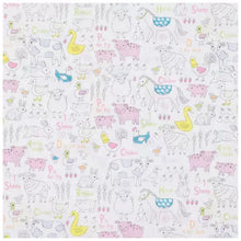 Load image into Gallery viewer, Pastel Farm Animals Cotton Calico Fabric
