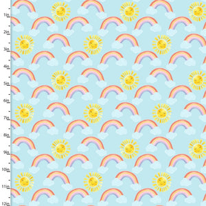 Pixie Dust Rise and Shine Blue Flannel Fabric