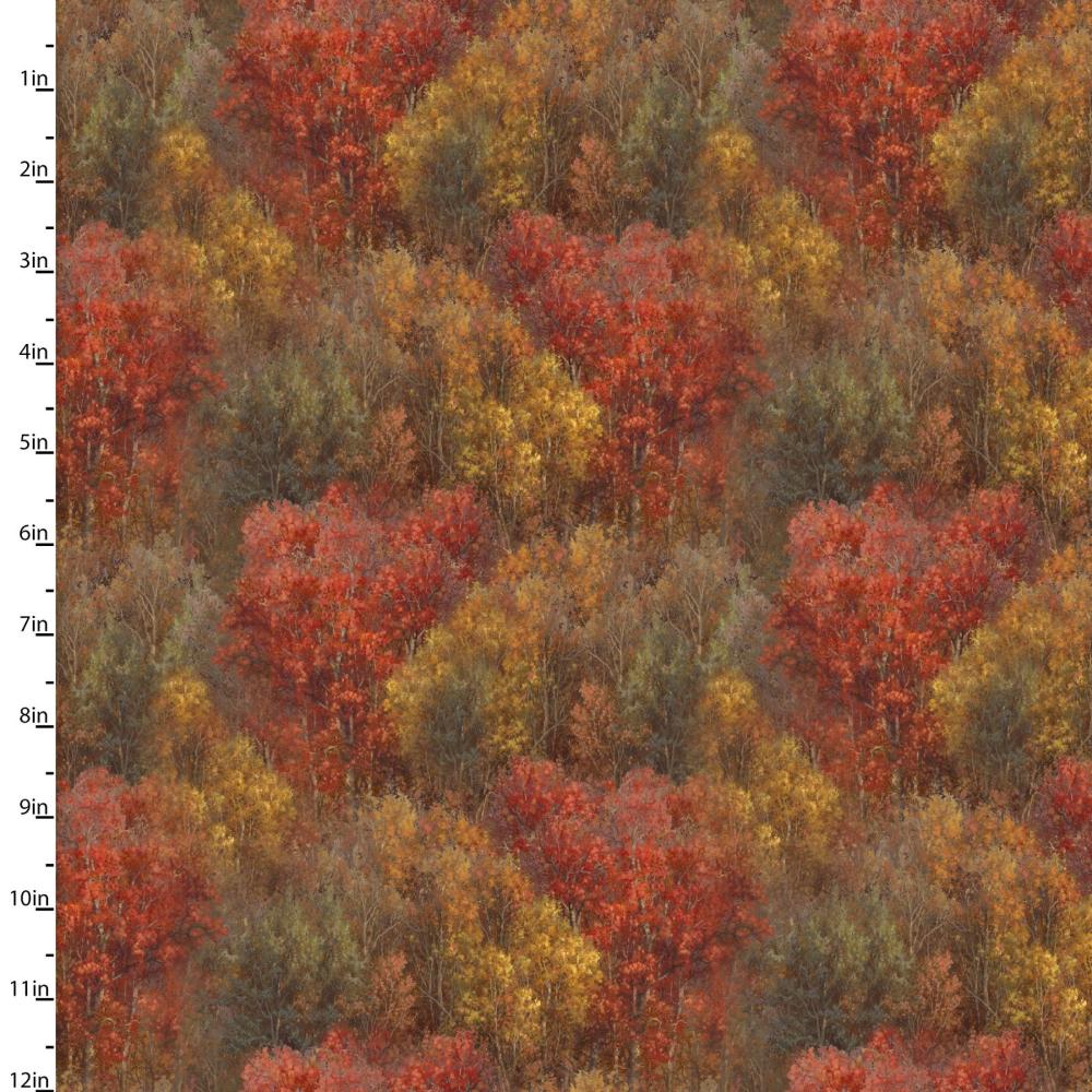 Whitetail Country Forest Texture Multi Cotton Fabric