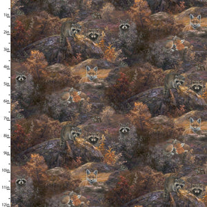 Whitetail Country Scenic Critters Multi Cotton Fabric