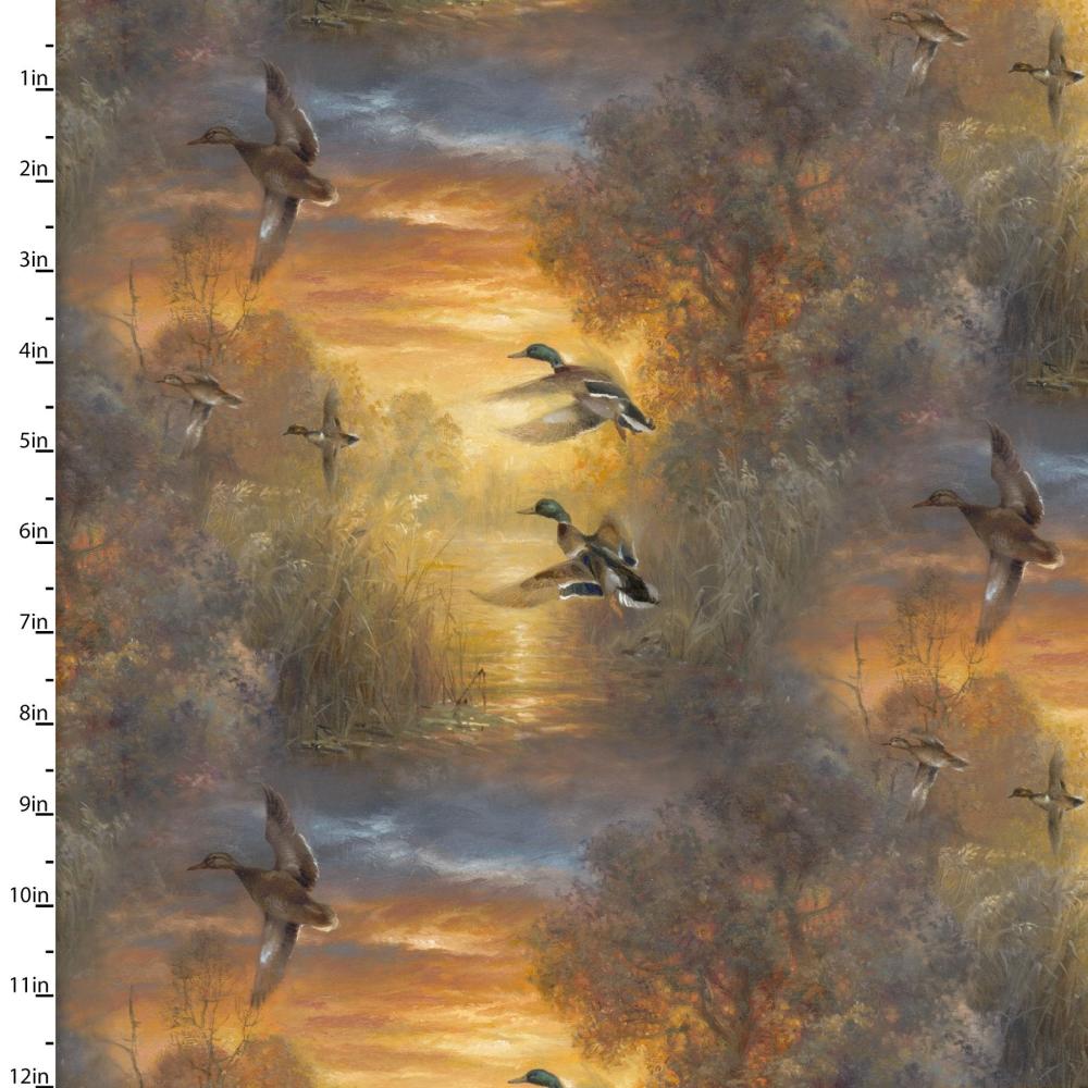 Whitetail Country Evening Soar Multi Cotton Fabric