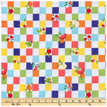 Load image into Gallery viewer, Checkered Fruit Cotton Calico Fabric
