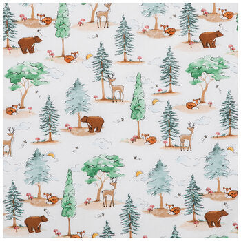Woodland Critters Calico Cotton Fabric