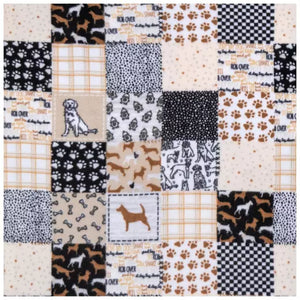 Handmade Single Layer 58"x 72" Fleece Throw Blanket "Dog Block ”