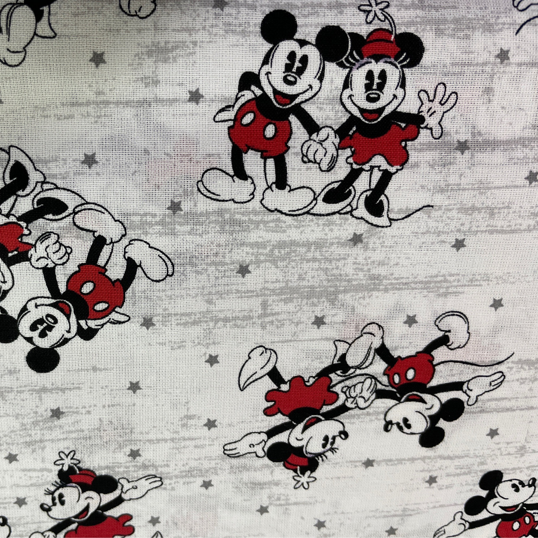 Mickey and Minnie Star light Cotton Fabric