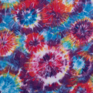 Handmade Single Layer 58"x 72" Fleece Throw Blanket "Multi-Color Tie Dye ”