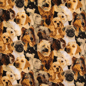 Allover Dogs Cotton Calico Fabric