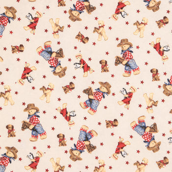 Teddy Bear Western Flannel Fabric