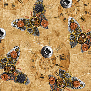 Full Steam Ahead Digital Butterflies Cotton Fabric