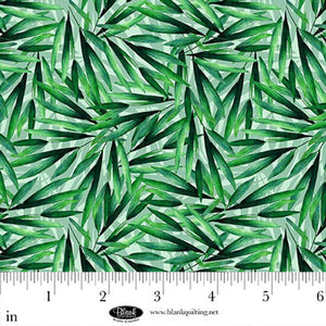 Panda Paradise Digital Foliage Emerald Cotton Fabric