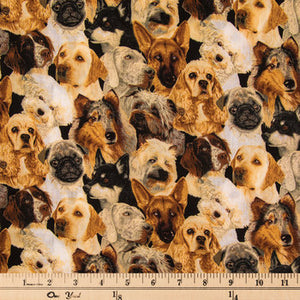 Allover Dogs Cotton Calico Fabric