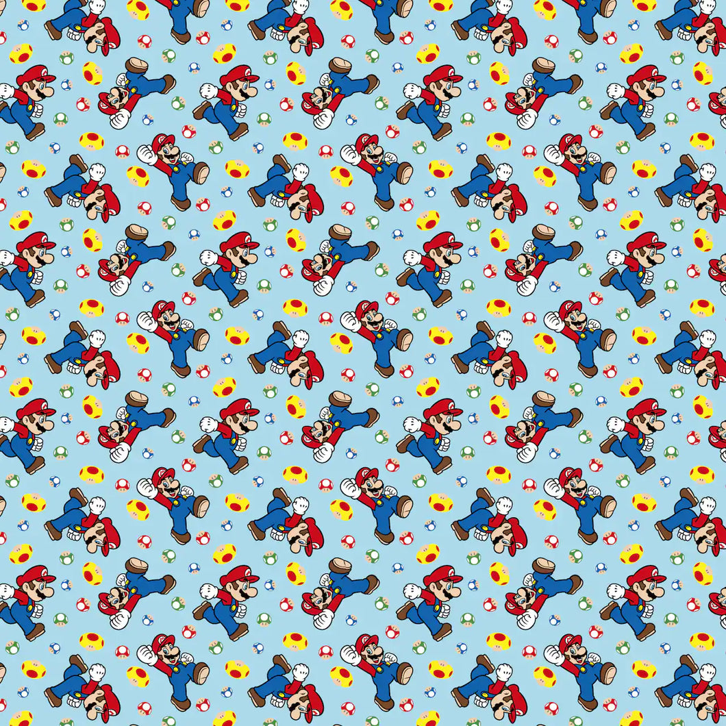 Nintendo® Mario and Mushroom Toss Cotton Fabric