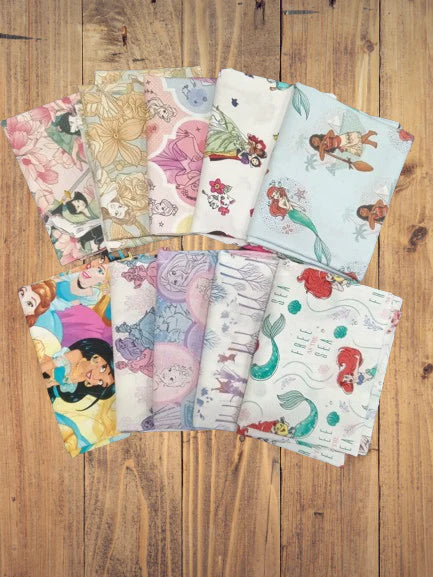 10 Half Yards  - Assorted Disney Princesses Half Yard Bundle