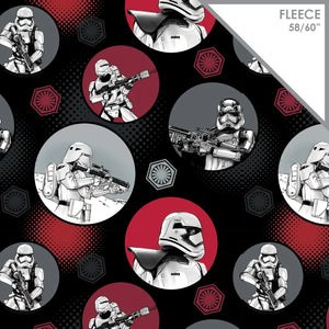 Handmade Single Layer Fleece 58"x 72" Throw Blanket "Star Wars VII Stormtroopers in Circles ”