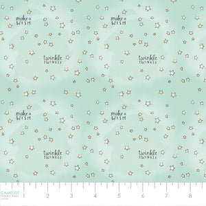 Care Bears Make a Wish Twinkle Twinkle Light Green Cotton Fabric