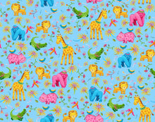 Load image into Gallery viewer, Handmade Blanket, Burp Rag/ Security Blanket, and Bib Jungle Animals Aqua
