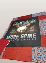 Load image into Gallery viewer, Handmade Patriotic Less Whine more Spine Quilt 56&quot;x 60&quot;
