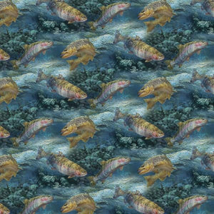 Troutman Basin Fish Cotton Fabric