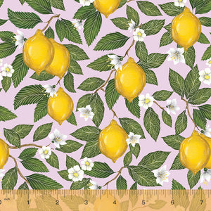 Just Fruit Lemons Lilac Cotton Fabric