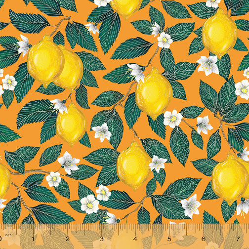 Just Fruit Lemons Orange Cotton Fabric