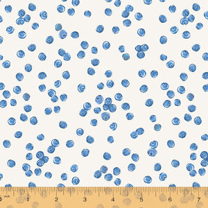 Just Fruit Blueberries Ivory Cotton Fabric