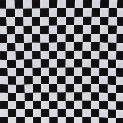 Black & White Check Cotton Calico Fabric