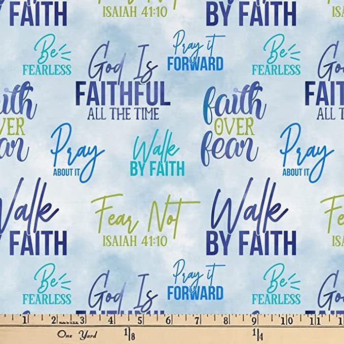Prayers of Faith Digital Cotton Fabric