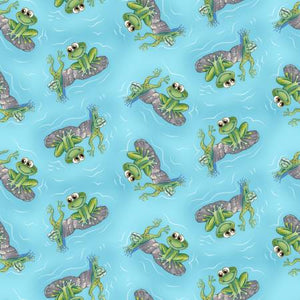 Painting The World Frogs Allover Cotton Fabric