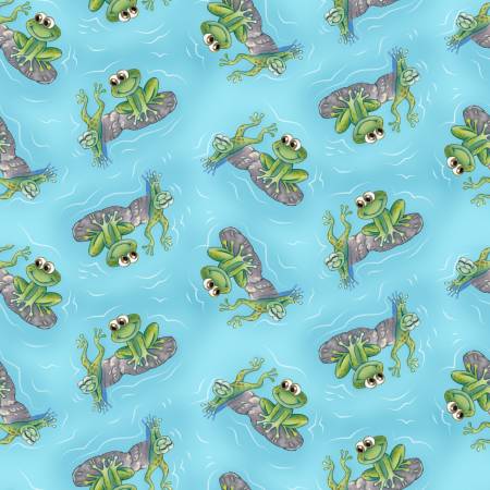 Painting The World Frogs Allover Cotton Fabric