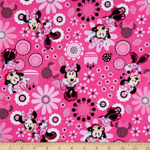 Minnie Mouse Allover Cotton Fabric - 1 Yard Precut