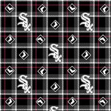 Load image into Gallery viewer, Handmade Blanket, Burp Rag/ Security Blanket, and Bib White Sox Plaid
