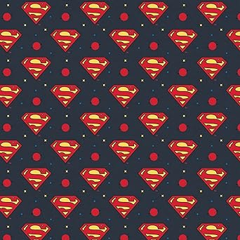 DC Justice League Jr Superman Logo Cotton Fabric