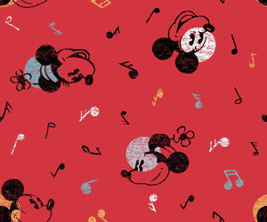 Mickey Vintage Mouse Music Cotton Fabric