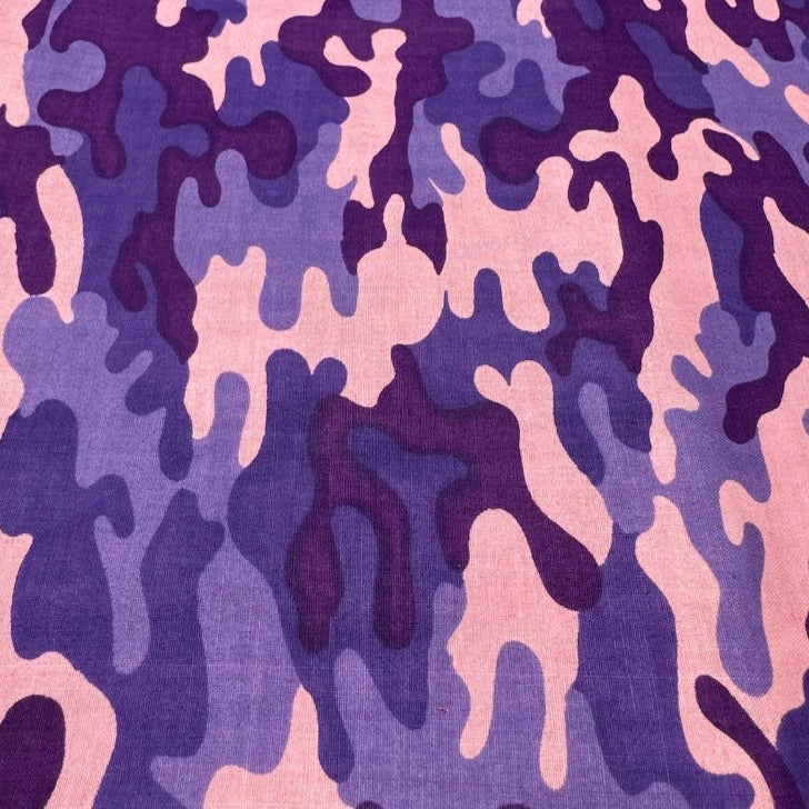 Purple Camo Cotton Fabric